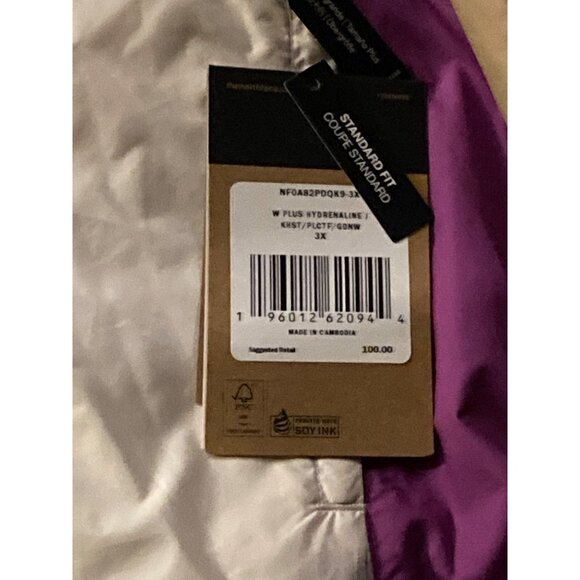 The North Face Women's Plus Hydrenaline Jacket 3X Beige Purple New With Tag - Picture 5 of 5